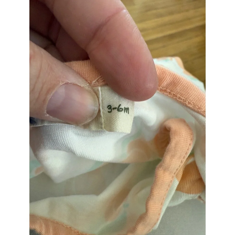 Monica + Andy‎ peach print organic cotton onesie